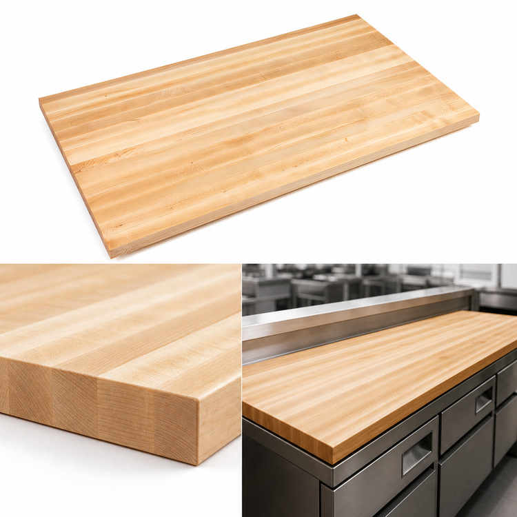 Product image #4 for John Boos Boos Block KCT Series Kitchen Countertop, 108 x 25 Inch, Northern Hard Rock Maple, Edge Grain, Oil Finish