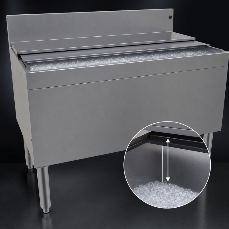 Product image #4 for Glastender Extra Deep 42-Inch W x 24-Inch D Underbar Ice Bin with 10-Circuit Cold Plate
