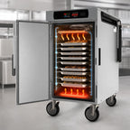 Thumbnail image #5 for Metro HotBlox™ HBCN8-DSPS-M Mobile 8-Pan Pass-Thru Insulated Holding Cabinet with Digital Touchscreen and Solid Doors