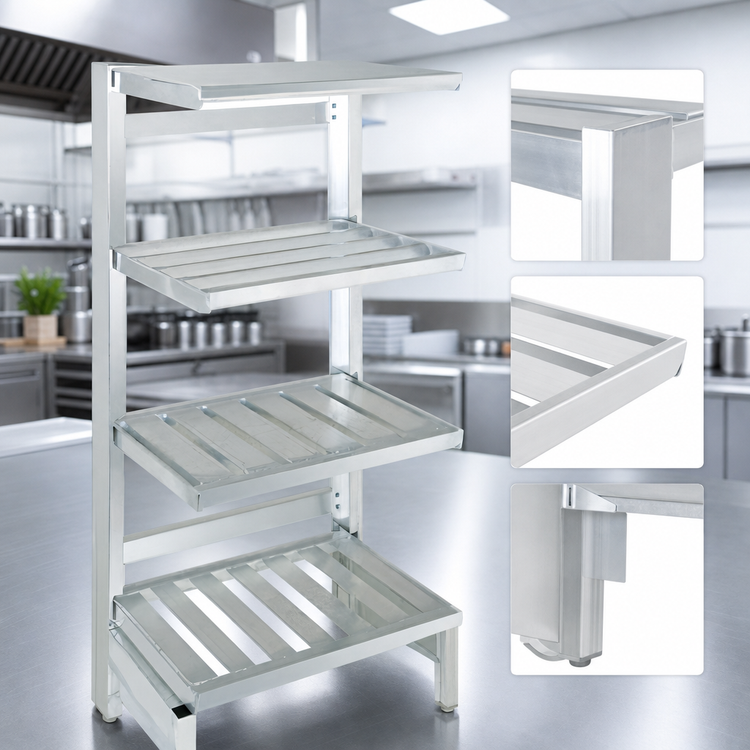 Product image #4 for Channel TT2454 Tubular Cantilever Shelf, 54"W x 24"D x 72"H, Aluminum