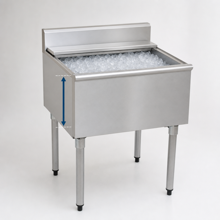 Product image #4 for Eagle 1800 Series 18-Inch Wide x 20-Inch Deep Underbar Ice Chest Unit with 16-Inch Deep Insulated Bin