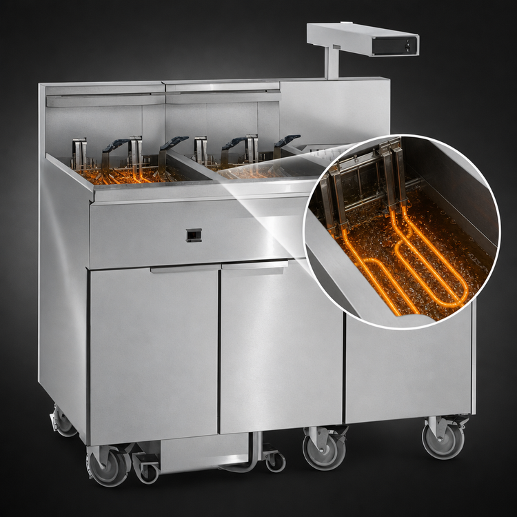 Product image #4 for Imperial 3-Battery Electric Floor Fryer with Built-In Filter, Dump Station, and Computer Controls, 50 lb. Tanks
