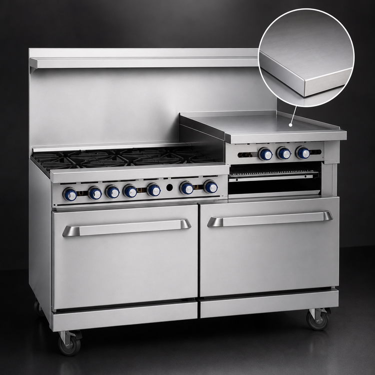 Product image #4 for Imperial Pro Series 60-Inch Gas Restaurant Range with 1 Griddle and 2 Standard Ovens