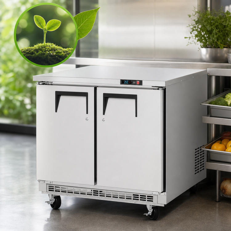 Product image #4 for Everest Refrigeration ETBSR2 Two-Section Undercounter/Worktop Refrigerator, 10 Cu. Ft., Rear-Mounted Self-Contained Refrigeration