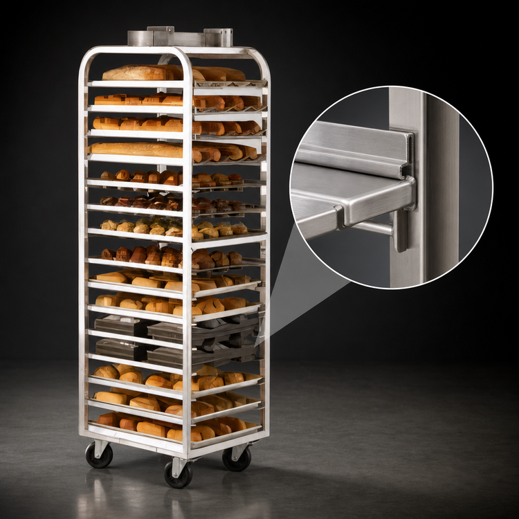 Product image #4 for Adamatic/Revent C-Style Roll-In Oven Rack, 12 Full-Size Pan Capacity, Single-Side Load