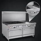 Thumbnail image #4 for Southbend (Middleby) Ultimate 4604AC-3T 60-Inch Gas Restaurant Range with 4 Burners, 36-Inch Thermostatic Griddle, Convection Oven and Cabinet Base