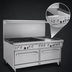 Thumbnail image #4 for Southbend Ultimate 60-Inch Gas Restaurant Range with 36-Inch Thermostatic Griddle, Convection Oven, and Cabinet Base