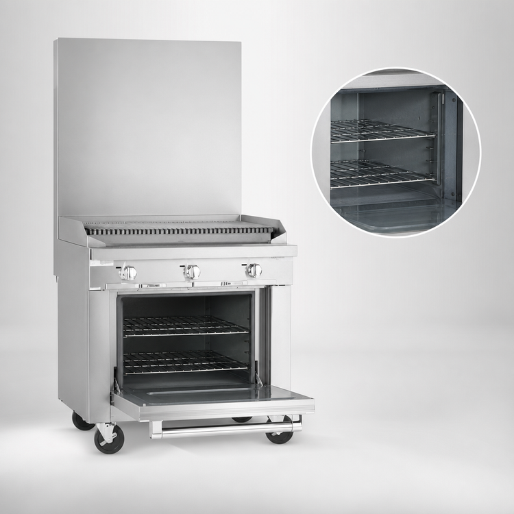Product image #4 for Southbend Platinum 48-Inch Heavy Duty Gas Range with Charbroiler, Standard Oven, and Cabinet Base