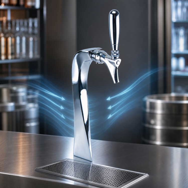 Product image #4 for Micro Matic Edge Single-Faucet Air-Cooled Chrome Countertop Draft Beer Tower