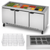 Thumbnail image #4 for Beverage-Air SPE72HC-S Three-Section 72-Inch Salad Top Refrigerated Counter with Solid Hinged Doors