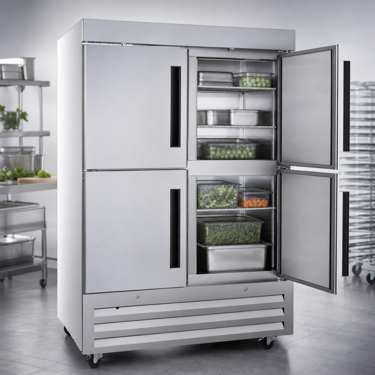 Product image #4 for Traulsen Centerline CLBM-49F-HS-RR Two-Section Reach-In Freezer, Self-Contained Bottom Mount, Half-Height Solid Doors, Right/Right Hinges, 43.88 Cu. Ft.