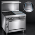 Thumbnail image #4 for Imperial Spec Series 36-Inch Heavy Duty Commercial Gas Range with 2 Open Burners and 2 Hot Tops, Open Cabinet Base
