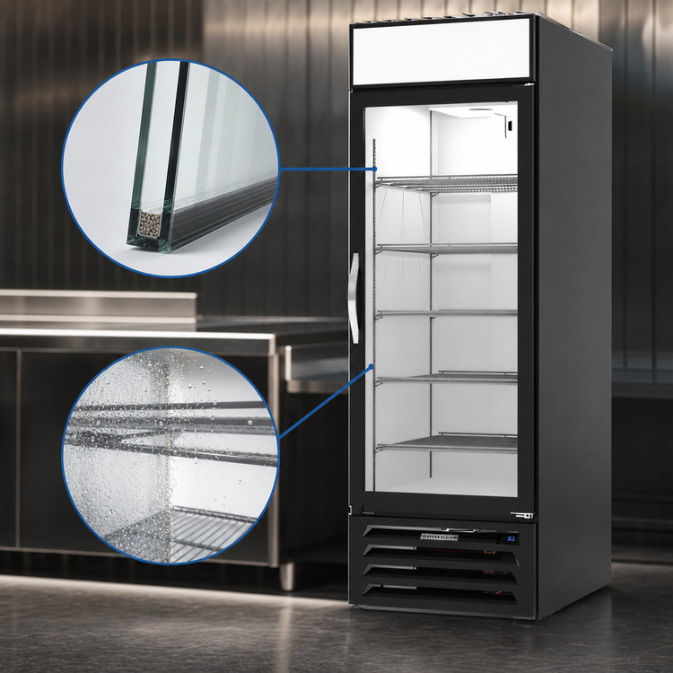 Product image #4 for Beverage-Air MarketMax IQ 1-Section Reach-In Black Glass Door Merchandiser Refrigerator with Electronic Smart Lock