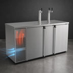 Thumbnail image #4 for Micro Matic USA Pro-Line MDD68S-E Two-Section Stainless Steel Direct Draw Draft Beer Cooler, 69.5-Inch, 28 Cu. Ft., 2 Towers, 3 Faucets
