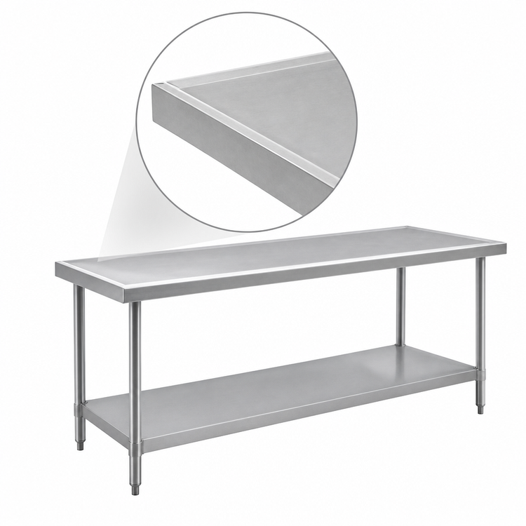 Product image #4 for Eagle Group Spec-Master Marine Series 144" x 48" Stainless Steel Work Table with Undershelf
