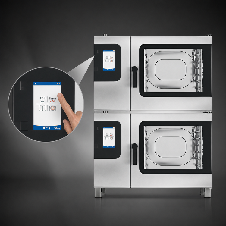 Product image #5 for Convotherm K12 Maxx Pro Double Stacked Full-Size Gas Combi Oven/Steamer Package with easyTouch Controls