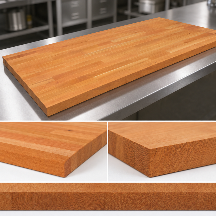 Product image #4 for Boos Block American Cherry Full-Length Rail Edge Grain Kitchen Countertop, 84 x 27 x 1-1/2 Inch, Varnique Finish