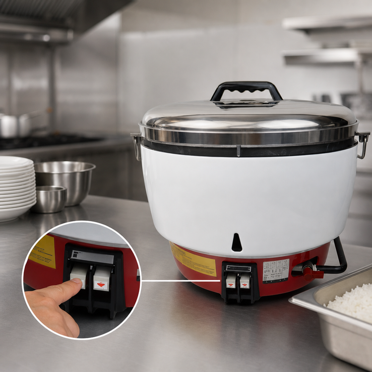 Product image #4 for Town Equipment RiceMaster Countertop Commercial Natural Gas Rice Cooker, 55-Cup Uncooked Capacity