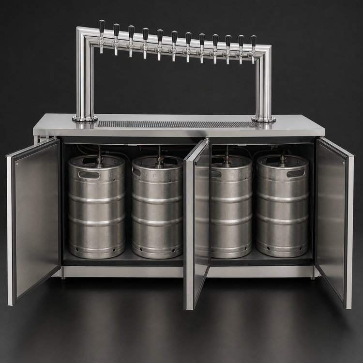 Product image #4 for Beverage-Air 78-Inch Direct Draw Beer Dispenser with 12-Tap Tower, 3 Solid Doors, and 4 Half-Keg Capacity