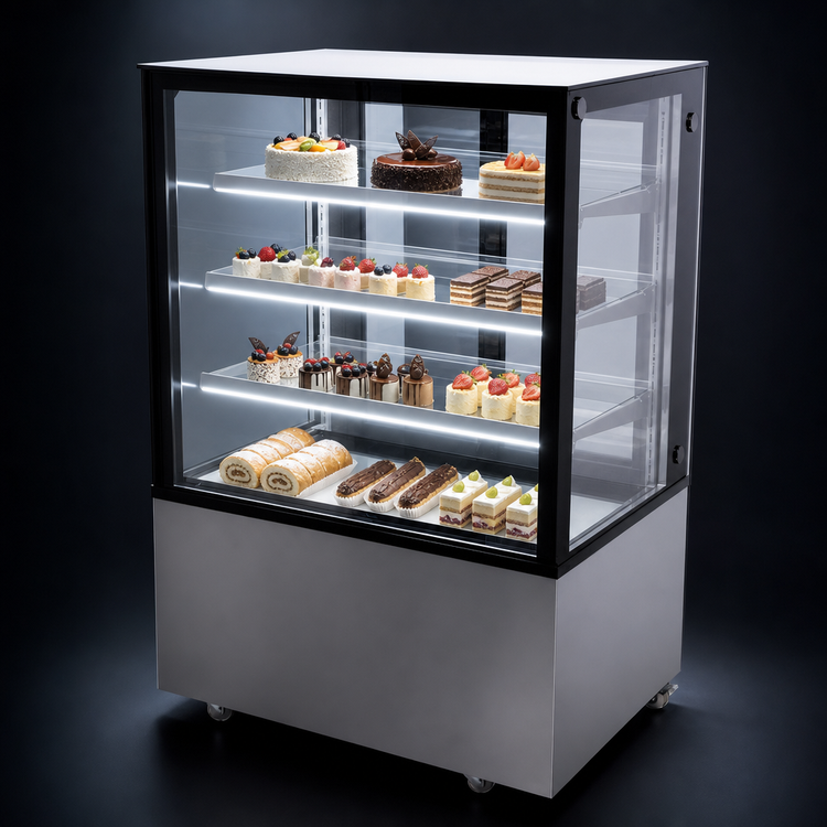 Product image #4 for Omcan 36-Inch Square Glass Floor Refrigerated Bakery Display Case, 13.77 Cu. Ft.