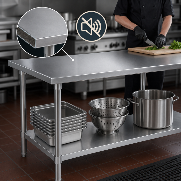 Product image #4 for John Boos Stallion 84-Inch x 24-Inch 16-Gauge Stainless Steel Work Table with Adjustable Undershelf