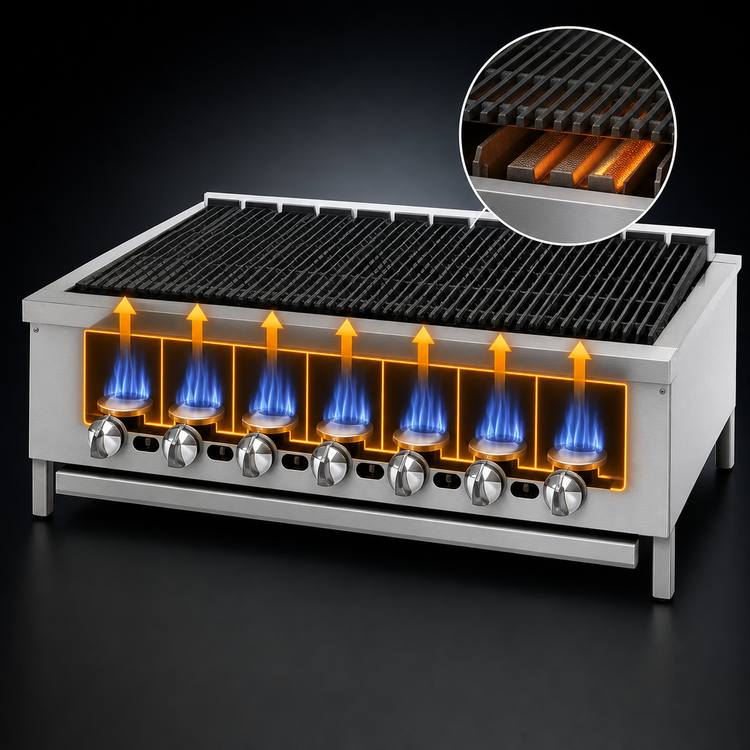 Product image #4 for Jade Range Supreme JB-42 42-Inch Gas Countertop Charbroiler with Cast Iron Radiants