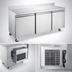 Thumbnail image #4 for Omcan 72-Inch Three-Section Worktop Refrigerator With Backsplash, 17 Cu. Ft., Stainless Steel