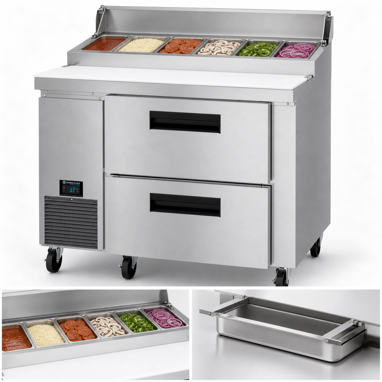 Product image #4 for Hoshizaki Steelheart 46-Inch One Section Pizza Prep Table with 2 Drawers