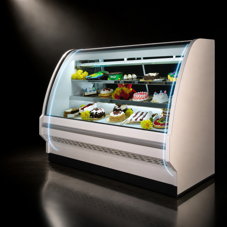 Product image #4 for Howard-McCray 40E Series Endless Design Curved Glass Dry Bakery Display Case with LED Lighting, 51.5 Inch, White