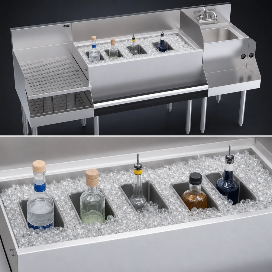 Center Ice Bin With Bottle Wells
