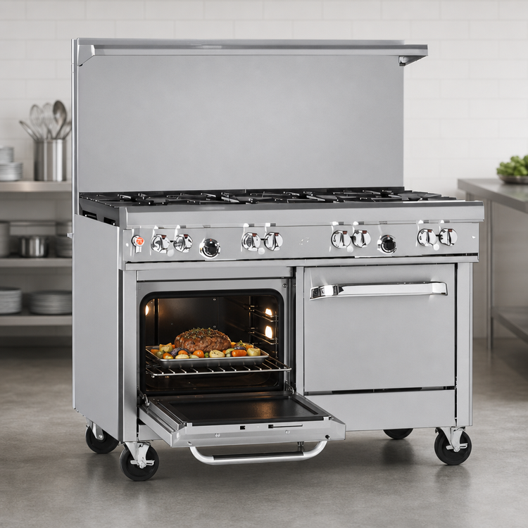 Product image #4 for Southbend Ultimate 48-Inch Gas Restaurant Range with 8 Open Burners, Standard Oven, and Cabinet Base