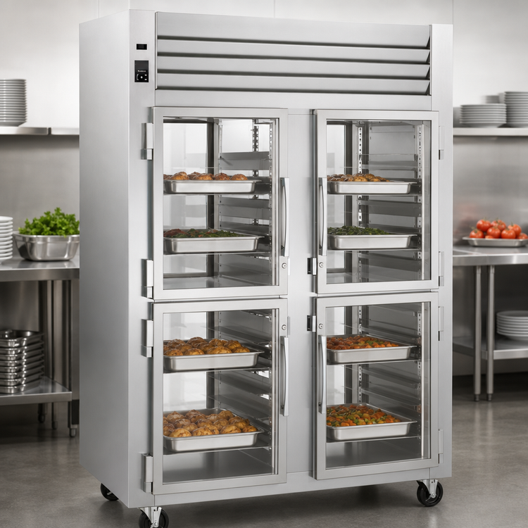 Product image #4 for Traulsen Spec-Line RHF232WP-HHG 2-Section Pass-Thru Heated Cabinet with Half-Height Glass Doors