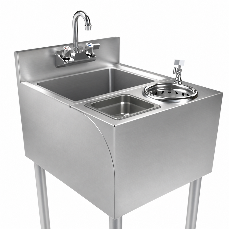 Product image #4 for BK Resources 18-Inch Wide Stainless Steel Underbar Speed Station with Dump Sink