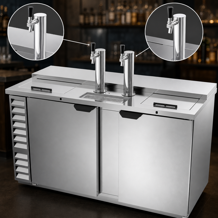 Product image #4 for Beverage-Air DD68HC-C-S Club Top Direct Draw Beer Dispenser with Dual Single-Faucet Towers
