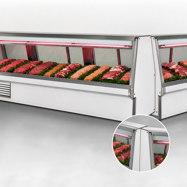 Product image #4 for Howard-McCray 34E Series 148-1/2-Inch Wide Full-Service Red Meat Service Case, Remote Refrigeration, Straight Glass Front