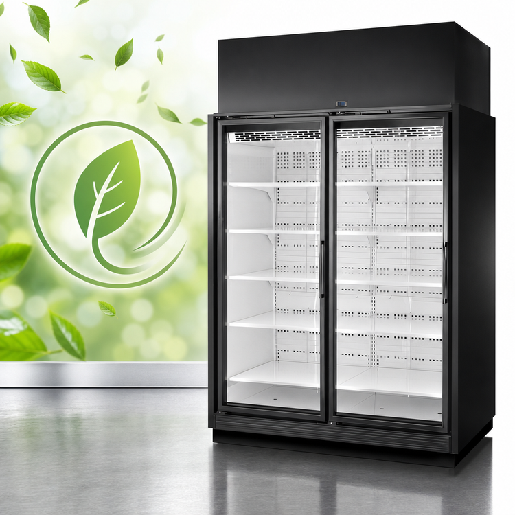Product image #4 for True TRM2L Two-Section Low Temp Self-Contained Glass Door Freezer Merchandiser