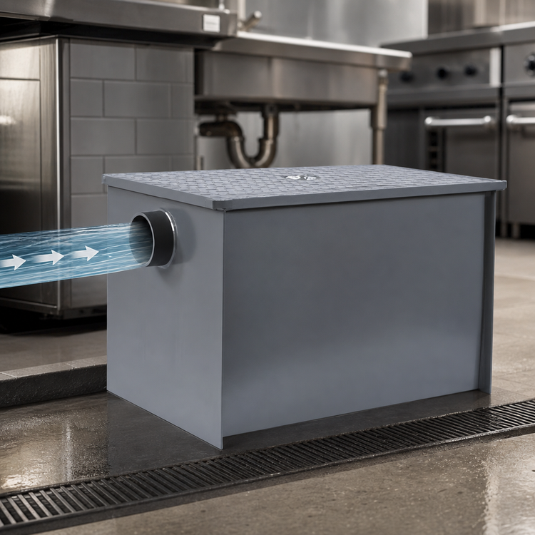 Product image #4 for Dormont WD-4 Recessed/Floor-Mount Grease Interceptor, 4 GPM, 8 lb Capacity, 2 Inch No-Hub Connections