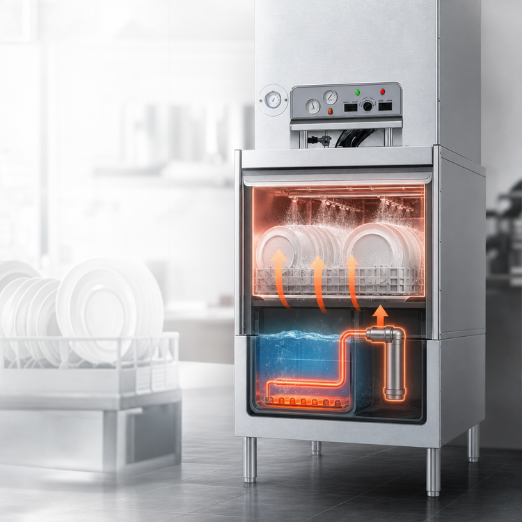 Product image #4 for TempStar FL-VER High-Temperature Ventless Front-Loading Door-Type Dishwasher with Energy Recovery