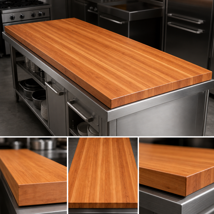 Product image #4 for Boos Block American Cherry Edge Grain Kitchen Countertop, 120 x 48 x 1-3/4 Inch, Varnique Finish