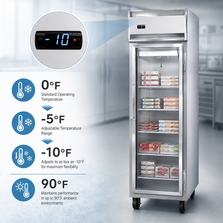 Product image #4 for Continental Refrigerator 1FNGD 1-Section Display Reach-In Freezer with Hinged Glass Door