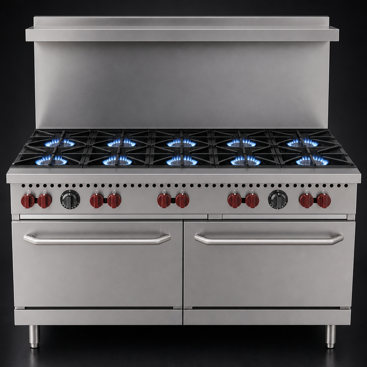 Product image #4 for Vulcan SX Series 60-Inch Natural Gas Restaurant Range with 10 Open Burners and 2 Standard Ovens