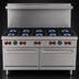 Thumbnail image #4 for Vulcan SX Series 60-Inch Natural Gas Restaurant Range with 10 Open Burners and 2 Standard Ovens