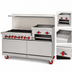 Thumbnail image #4 for American Range 48-Inch Restaurant Gas Range with 4 Open Burners, 24-Inch Raised Griddle/Broiler, and Double Storage Base