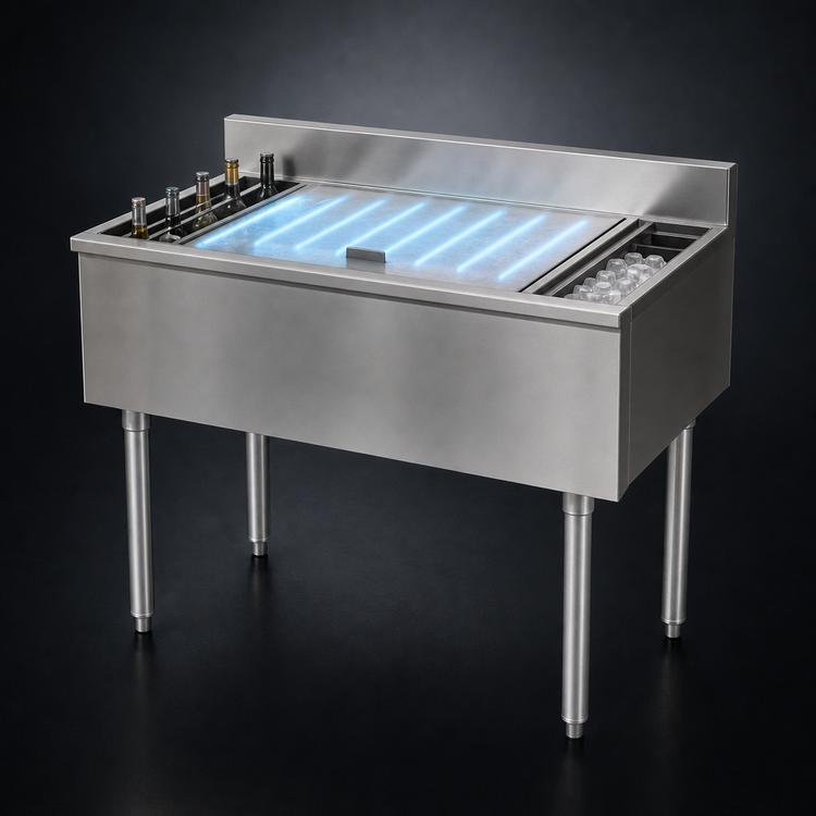 Product image #4 for Eagle Group 1800 Series 36-Inch Underbar Cocktail Unit with 12-Inch Insulated Ice Bin and 7-Circuit Cold Plate