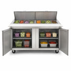 Thumbnail image #4 for Delfield 4460NP-12 Two-Section Sandwich/Salad Prep Refrigerator, 60-Inch, 2-Door, 12 1/6-Size Pan Top Rail