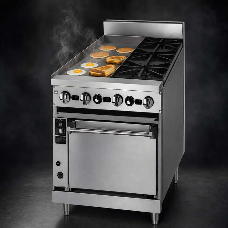Product image #4 for Jade Range Bistro JBR-12G-2-24C 24-Inch Gas Restaurant Range with (2) Open Burners, 12-Inch Griddle, and Convection Oven