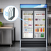 Thumbnail image #4 for Hoshizaki Two-Section Sliding Glass Door Merchandiser Refrigerator, 38.26 Cu. Ft., Bottom-Mount Self-Contained, Silver
