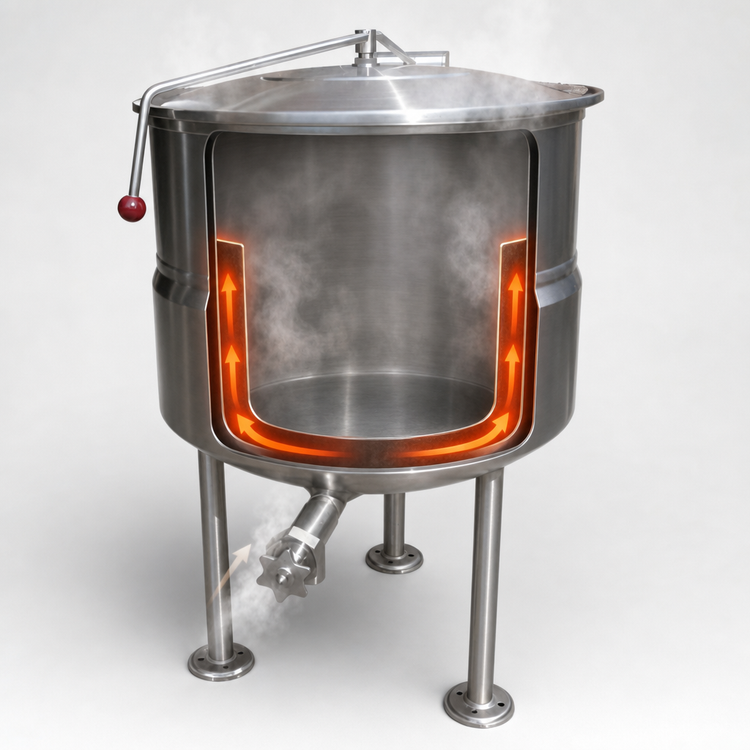 Product image #4 for Crown DL-60 60 Gallon Direct Steam Stationary Kettle with 2/3 Jacket