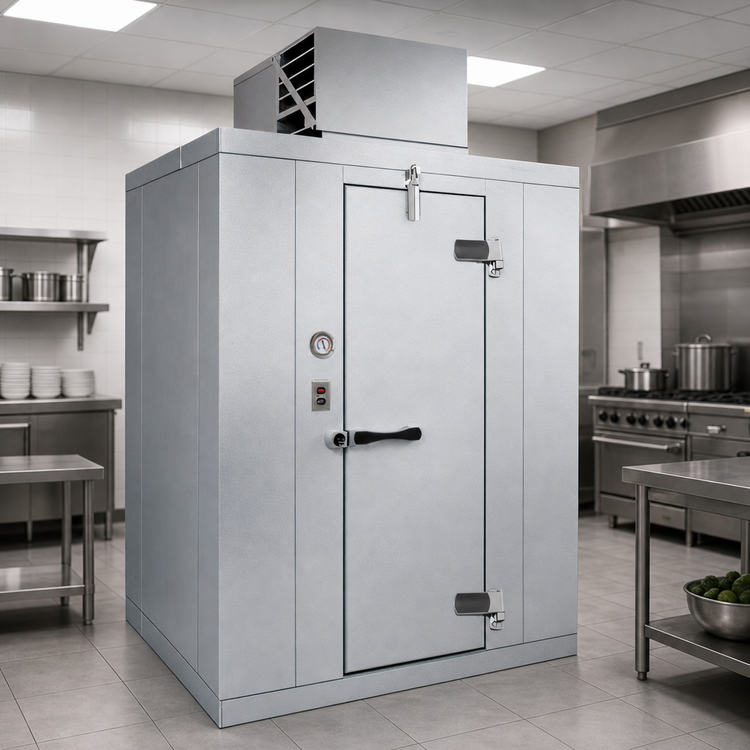 Product image #4 for Polar-Pak Indoor Walk-In Cooler with Floor and Top-Mounted Self-Contained Refrigeration, Nominal 6' x 8'
