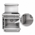 Thumbnail image #4 for Titan JTRH-2-1HT-36C 36 Inch Heavy Duty Gas Range with (2) Open Burners, (1) Hot Top, and Convection Oven